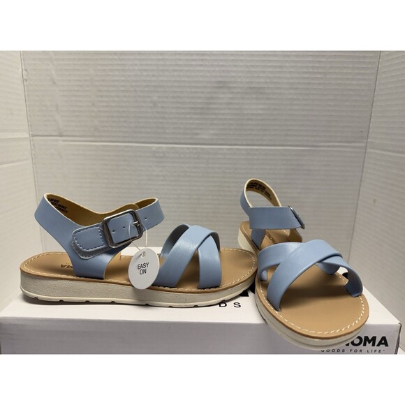 Sonoma Shoes Girls Size 1 Blue Fenleyy Easy On Sandals Buckle Strap Comfort New - Picture 1 of 13